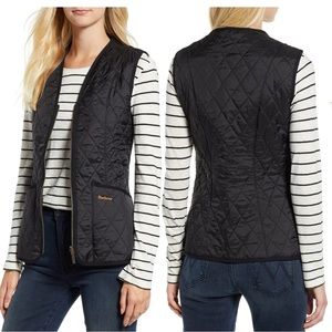 Barbour black zipper down vest with pockets. Size 4
